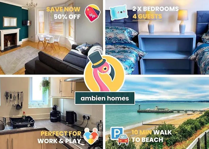Flamingo Rise Bournemouth 2 Bed 6 Guest Beach Escape